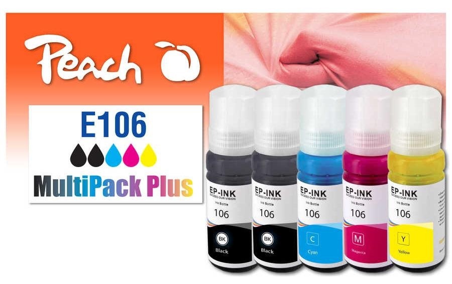 Peach Spar Pack Plus Tintenpatronen, kompatibel zu 106, T00R1*2, T00R2, T00R3, T00R4