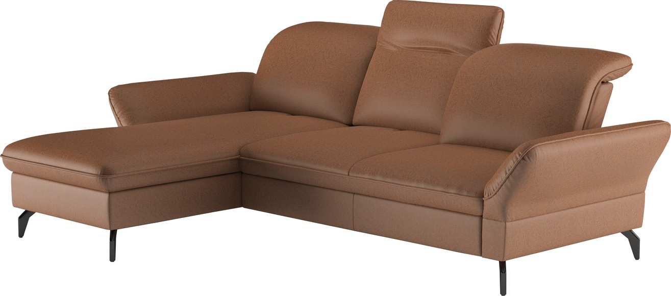 sit&more Ecksofa »Leandro L-Form«, Wahlweise mit Bett-, Kopfteil - und Armlehnfunktion, sowie Bettkasten