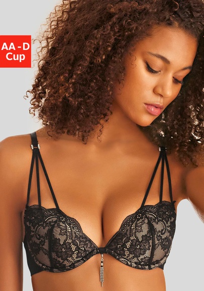 LASCANA Push-up-BH, mit extravagantem Glitzeraccessoire