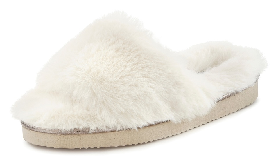 LASCANA Hausschuh, Pantolette mit kuscheligem Fellimitat