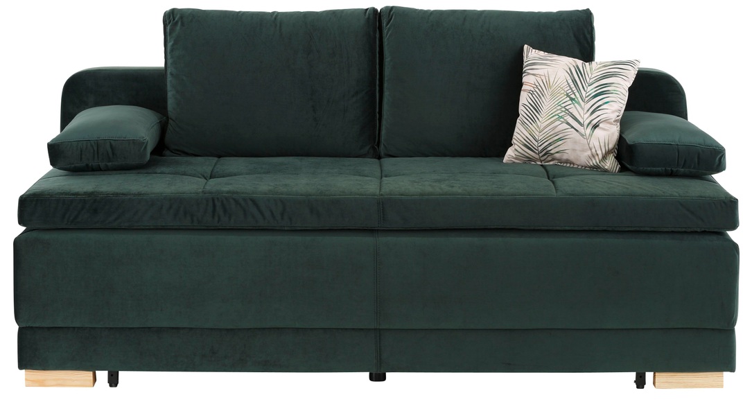 Home affaire Schlafsofa »Berlin by night«, mit Boxspringfederung, incl. loser Kissen und Bettkasten
