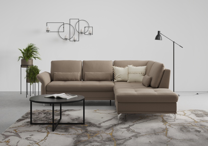 INOSIGN Ecksofa »Palm Beach«, Federkern, mit Sitztiefenverstellung, wahlweise mit Bettfunktion, Bettkasten und Armteilverstellung