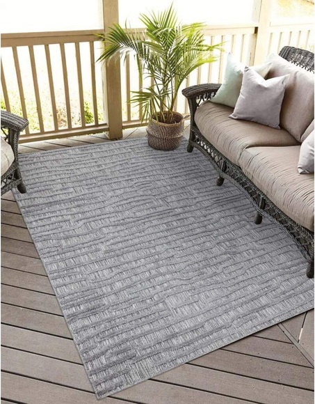 Carpet City Teppich »Santorini«, rechteckig, 5 mm Höhe, 3D-Effekt, für Wohnzimmer, Flur, Küche, Wintergarten, Balkon, Wetterfest & UV-beständig
