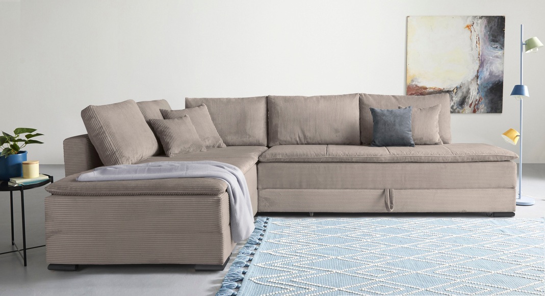 INOSIGN Ecksofa »Night & Day L-Form mit Dauer-Schlaffunktion, Cord-Bezug!«, inklusive Bettfunktion und Bettkasten