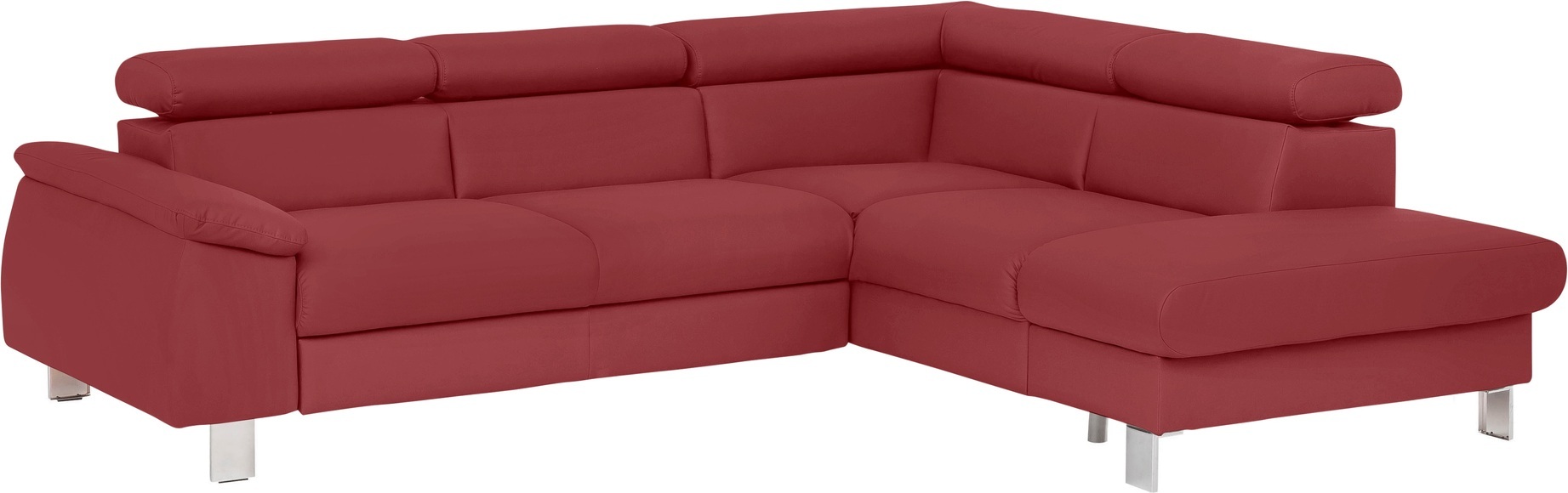 COTTA Ecksofa »Komaris«, inklusive Kopf- bzw. Rückenverstellung, wahlweise Bettfunktion, Bettkasten und RGB-LED-Beleuchtung