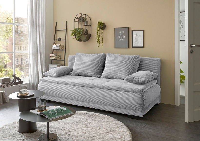 ED EXCITING DESIGN Schlafsofa »Loreen«, (2 St.), frei stellbar, Bettkasten, Schlaffunktion, mit Rücken- & Armlehnkissen