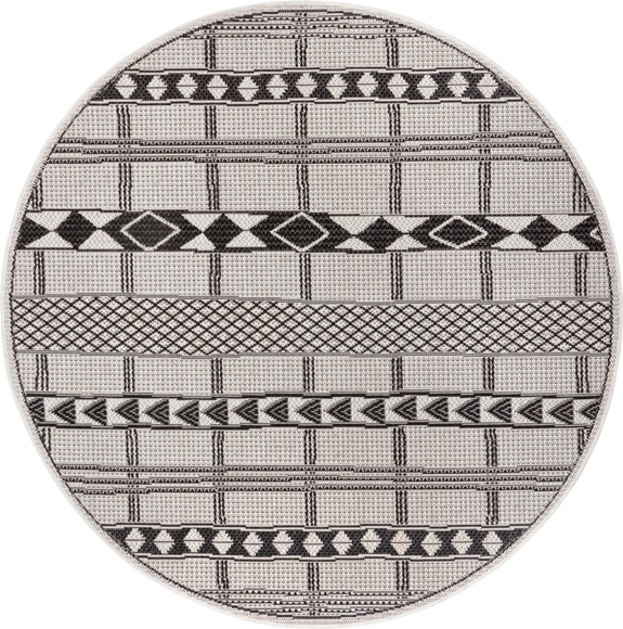 Leonique Teppich »Yani«, rund, 3 mm Höhe, In-und Outdoor geeignet, Wohnzimmer, Balkon, Terrasse, Garten, Strapazierfähig und pflegeleicht, Flachgewebe