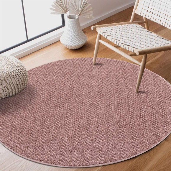 Carpet City Teppich »Fancy«, rund, 12 mm Höhe, Kurzflor, Einfarbig, 3D-Optik, Wohnzimmer
