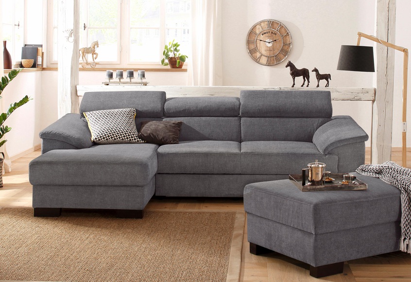 Home affaire Ecksofa »Mika«, mit verstellbaren Kopfstützen, wahlweise mit Bettfunktion