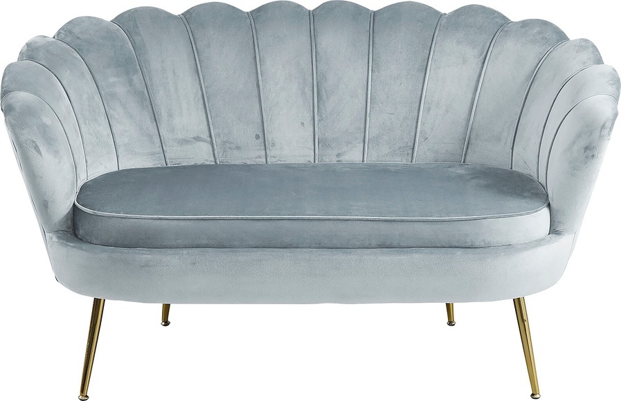 Muschelsofa Samt hellgrau 136