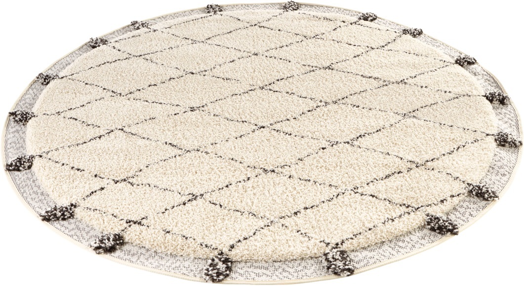 MINT RUGS Designteppich »Evan«, rund, 22 mm Höhe, Hoch-Tief Struktur, sehr weicher Flor, Wohnzimmer, Schlafzimmer, Robust, Pflegeleicht, ringsum gekettelt