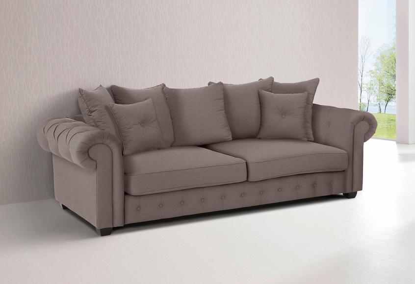 Home affaire 3-Sitzer »San Pedro«, Masse B/T/H: 234/100/94 cm - Sofa hat 4 (nicht 5) Rückenkissen und 2 Zierkissen