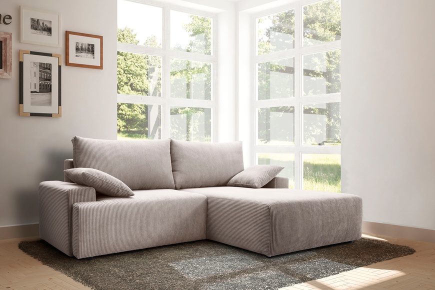 exxpo - sofa fashion Ecksofa, mit Federkern, inklusive Bettfunktion und Bettkasten in verschiedenen Cord-Farben