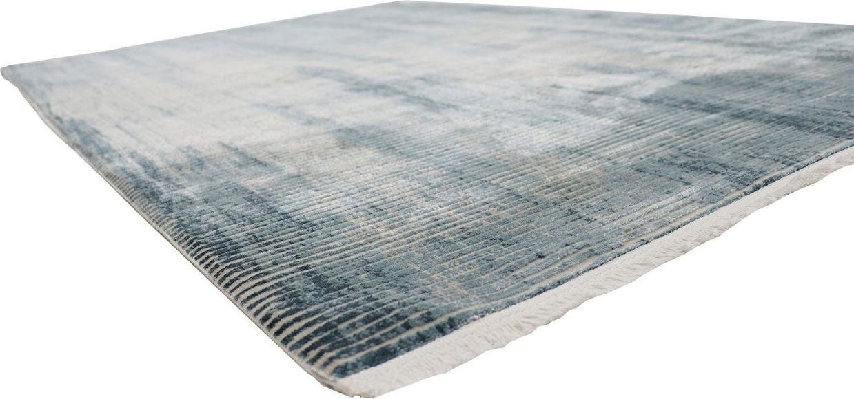 RESITAL The Voice of Carpet Teppich »Couture 110«, rechteckig, 8 mm Höhe, Kurzflor, gewebt, modernes Design, Hoch-Tief-Struktur, leichter Glanz durch Viskose, mit Fransen, ideal im Wohnzimmer & Schlafzimmer