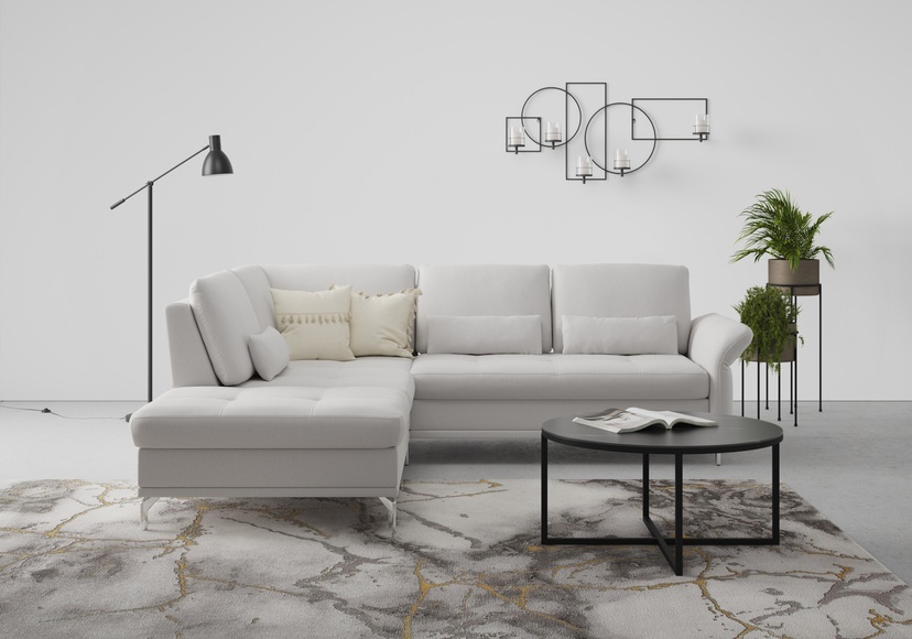 INOSIGN Ecksofa »Palm Beach«, Federkern, mit Sitztiefenverstellung, wahlweise mit Bettfunktion, Bettkasten und Armteilverstellung