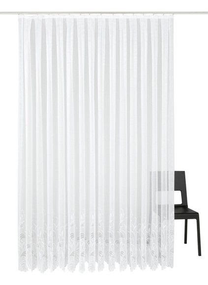 Weckbrodt Gardine »Jacqu«, (1 St.), halbtransparent, Polyester, Strukturmuster, Motiv, nach Mass