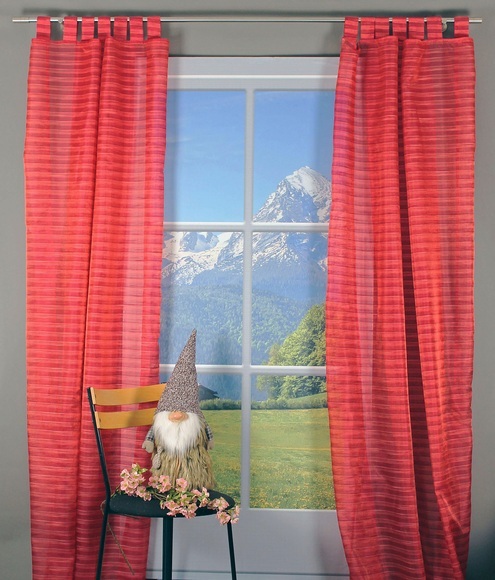 HOSSNER - ART OF HOME DECO Gardine »Egelsee«, (1 St.), Schlaufenschal im zeitlosen Design