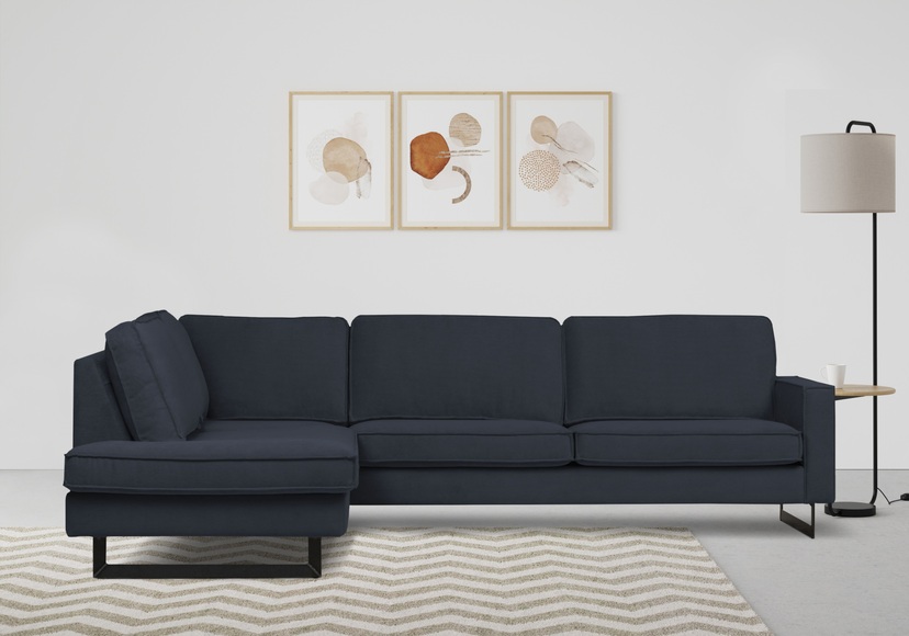 Places of Style Ecksofa »Pinto«, mit Keder und Metallfüssen