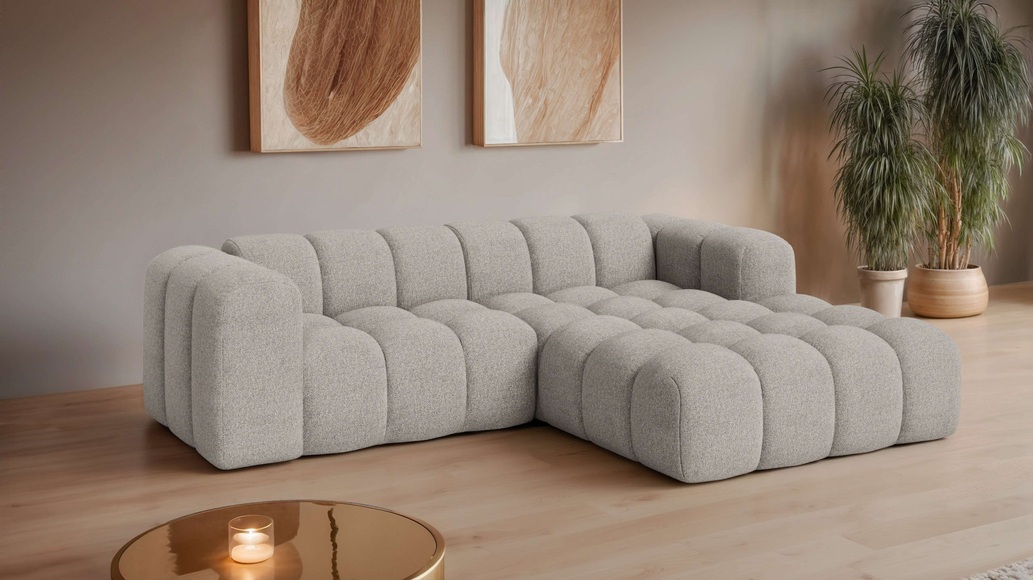GOODproduct Ecksofa »KALLIE Design-Sofa mit Wellenunterfederung, Bubble-Optik, 248/186/72cm« moderne Steppung, hoher Sitzkomfort und modernes Design