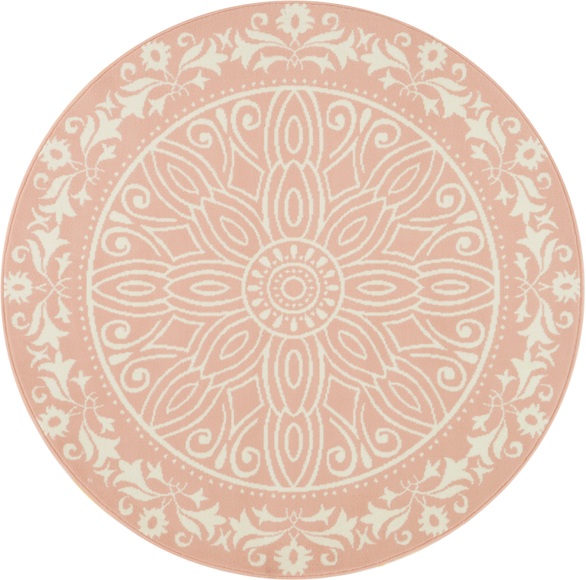 White Label - Design-Velourteppich - 140 cm - Rosa