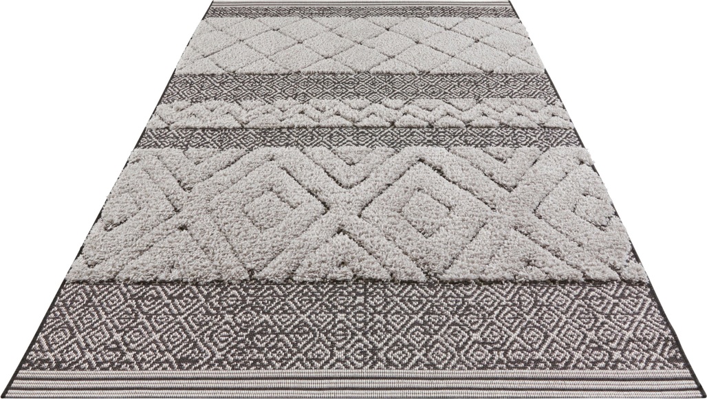 MINT RUGS Teppich »Todra«, rechteckig, 22 mm Höhe, In- und Outdoor geeignet, Sisal-Optik, Hoch-Tief-Struktur, Für Terasse und Balkon, Wohnzimmer