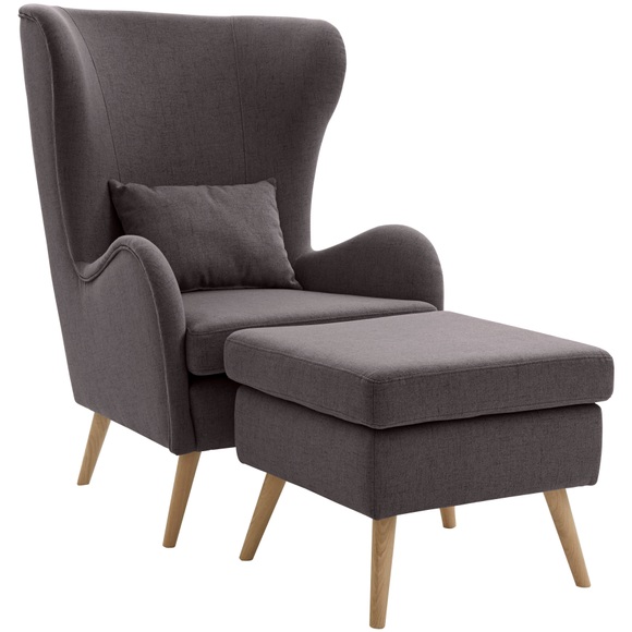 Guido Maria Kretschmer Home&Living Sessel »Salla«, wahlweise mit oder ohne Hocker, grosser Sessel: Masse B/T/H: 78/94/118 cm, Bezug auch in Luxus-Microfaser in Teddyfelloptik