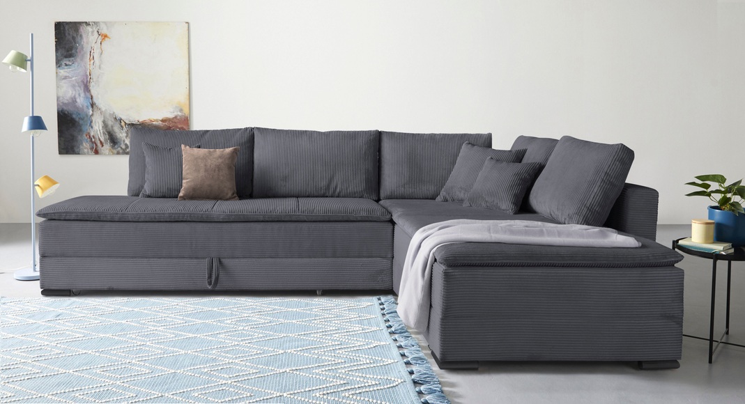 INOSIGN Ecksofa »Night & Day L-Form mit Dauer-Schlaffunktion, Cord-Bezug!«, inklusive Bettfunktion und Bettkasten