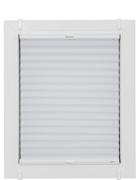 sunlines Plissee »One Size Style Crepe«, blickdicht, ohne Bohren, verspannt, Zubehörfarbe weiss, zum Klemmen