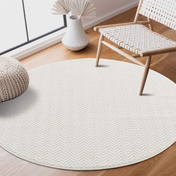 Carpet City Teppich »Fancy«, rund, 12 mm Höhe, Kurzflor, Einfarbig, 3D-Optik, Wohnzimmer