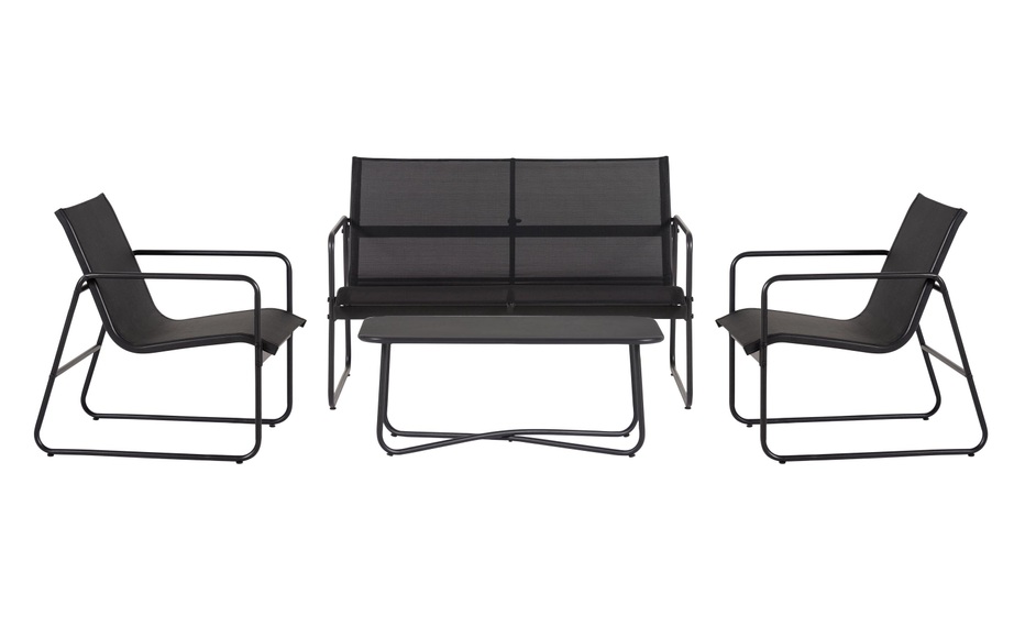 Schou Gartenlounge Theodor 4 teilig Schwarz
