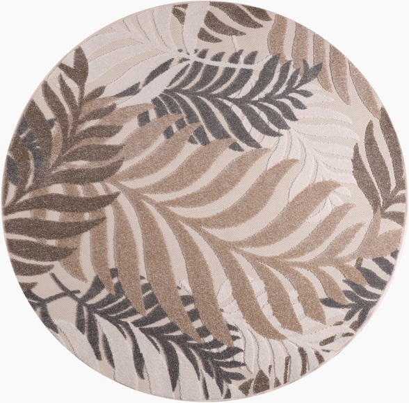 Sanat Teppich »Floral«, rund, 6 mm Höhe, In- und Outdoor geeignet, florales Design, Balkon, Terasse
