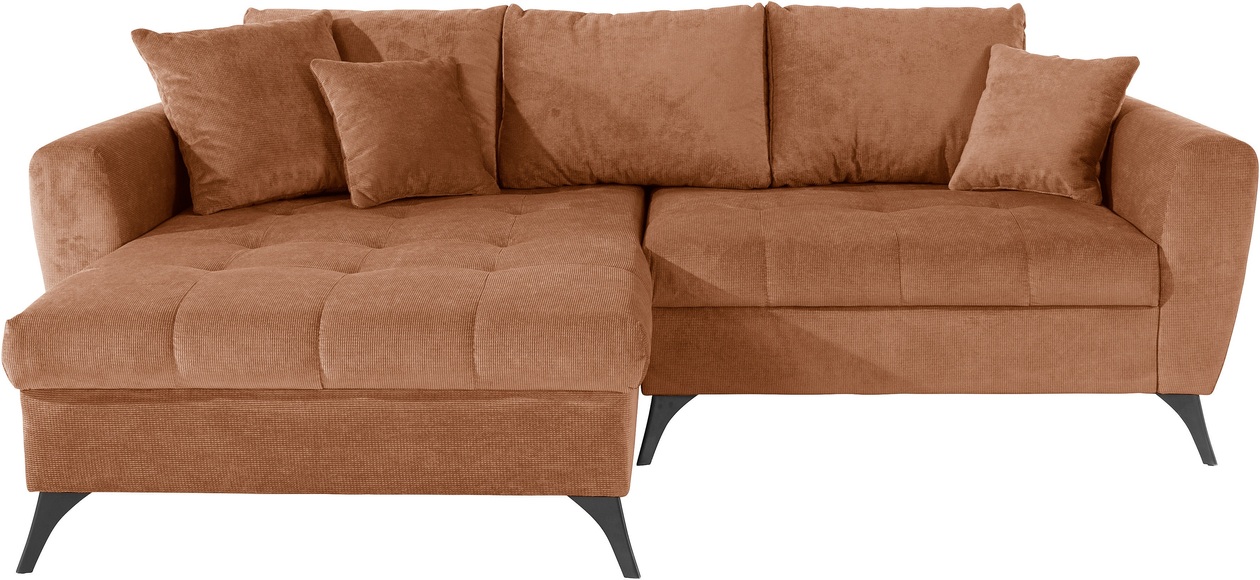 andas Ecksofa »Lörby«, auch mit Aqua clean-Bezug, feine Steppung im Sitzbereich, lose Kissen