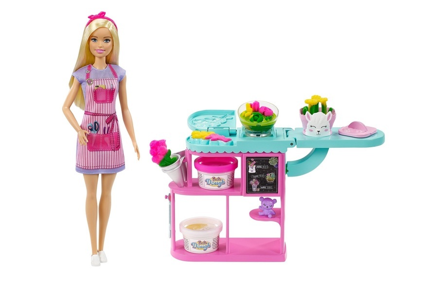 Barbie Floristin-Puppe, Spielset mit Knete und Zubehör Multicolor