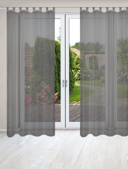 HOME WOHNIDEEN Vorhang »NESSI 2er Pack«, (2 St.), Uni, Voile, transparent, Schlaufen inkl. Zugband, 2er Pack