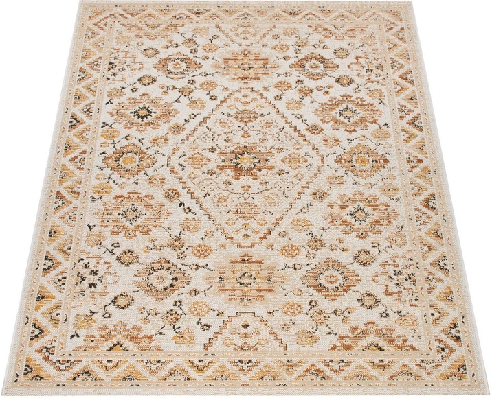 Paco Home Teppich »Ostende 545«, rechteckig, 4 mm Höhe, Flachgewebe, Orient-Optik, Vintage Design, In- und Outdoor geeignet, Wohnzimmer