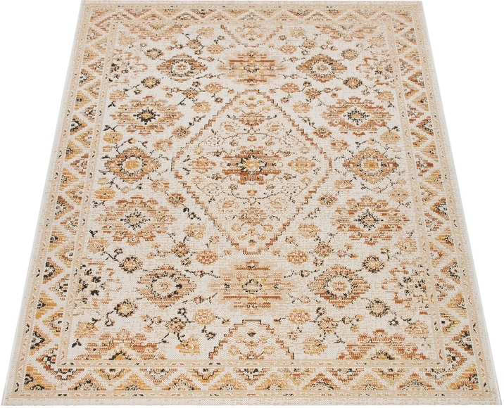 Paco Home Teppich »Ostende 545«, rechteckig, 4 mm Höhe, Flachgewebe, Orient-Optik, Vintage Design, In- und Outdoor geeignet, Wohnzimmer