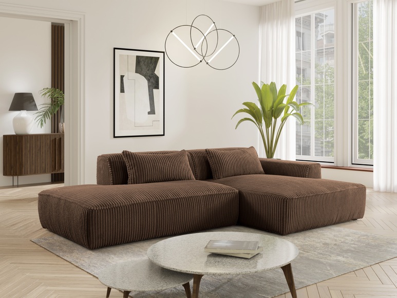 exxpo - sofa fashion Ecksofa »Billund modernes Designsofa, bequem und elegant, Breite 294cm, L-Form« modern, L-form, Wellenfedern, inklusive 2x Nierenkissen