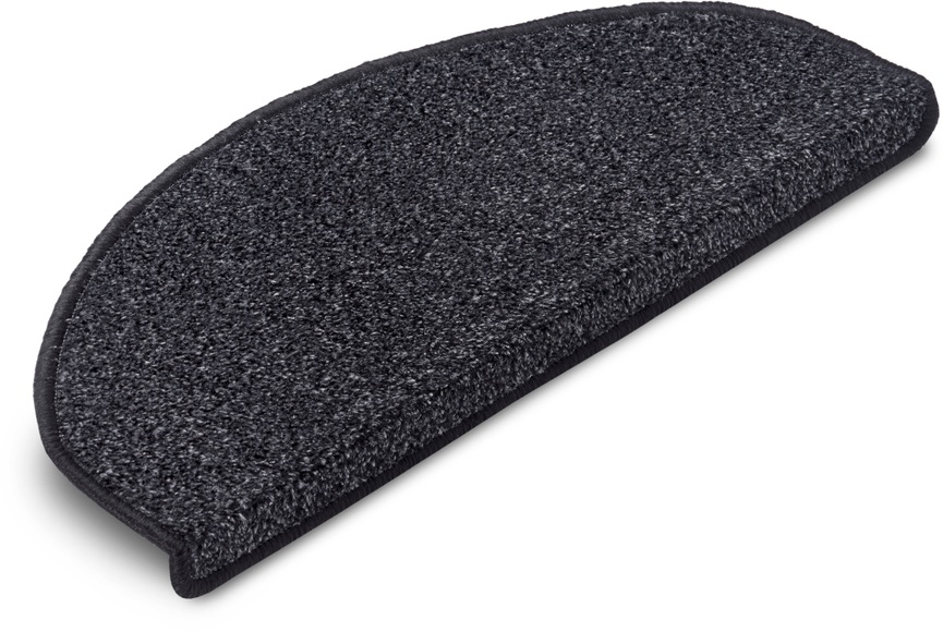 Hanse Home Exclusiv Stufenmatte »Liberty«, halbrund, 7 mm Höhe, Unifarben, Strapazierfähig, Flur, Wohnzimmer, Kräftige Farben, Kettelung, Pflegeleicht, Meliert, Treppe, Gekettelt, Set mit 15 Stufenn
