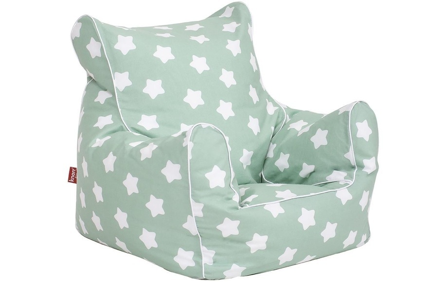 Knorrtoys® Sitzsack »Kindersitzsack Green white stars«