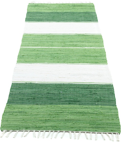 THEKO Läufer »Stripe Cotton«, rechteckig, 5 mm Höhe, Teppich-Läufer, Flachgewebe, reine Baumwolle, handgewebt, mit Fransen