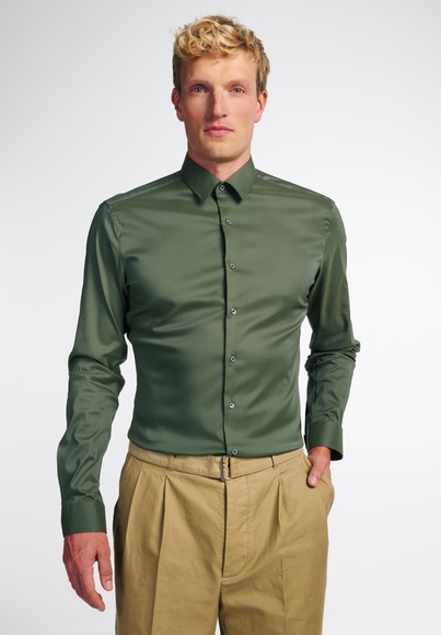 ETERNA LANGARM HEMD SUPER SLIM PERFORMANCE SHIRT STRETCH MINZGRÜN