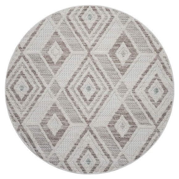 Carpet City Teppich »LINDO 8875«, rund, Kurzflor, Hochtief-Muster/ 3D-Effekt, Boho-Stil, Wohnzimmer