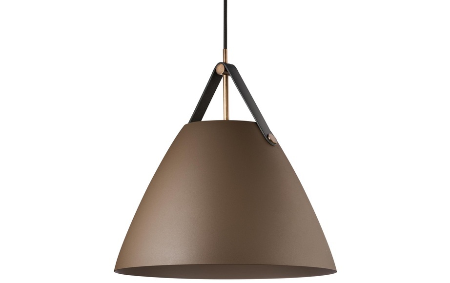 Hängeleuchte Strap mit Metallschirm beige, 36 cm