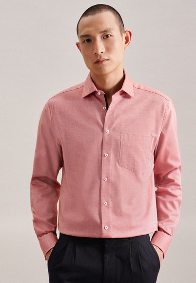 Business Hemd Regular Fit Langarm Uni Herren Orange 39