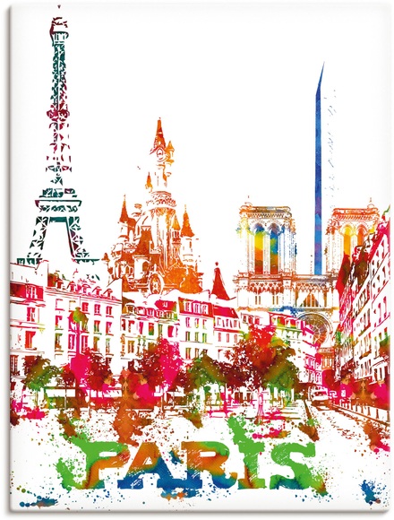 Artland Wandbild »Paris Grafik«, Paris, (1 St.), in vielen Grössen & Produktarten - Alubild / Outdoorbild für den Aussenbereich, Leinwandbild, Poster, Wandaufkleber / Wandtattoo auch für Badezimmer geeignet