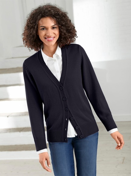 Casual Looks Strickjacke in »fully fashioned«-Verarbeitung