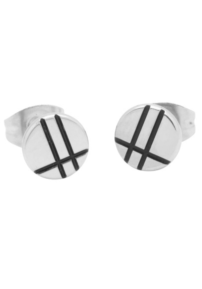 Firetti Paar Ohrstecker »Geometrische Form, Kreis, rund, teilw. geschwärzt, Glanz, massiv«