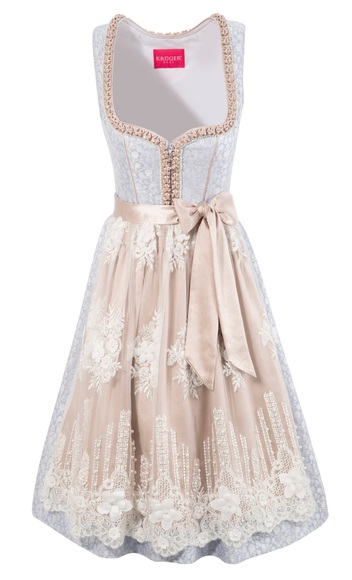 Krüger Madl Dirndl, (2 tlg.), Damen, midi mit bestickter Schürze