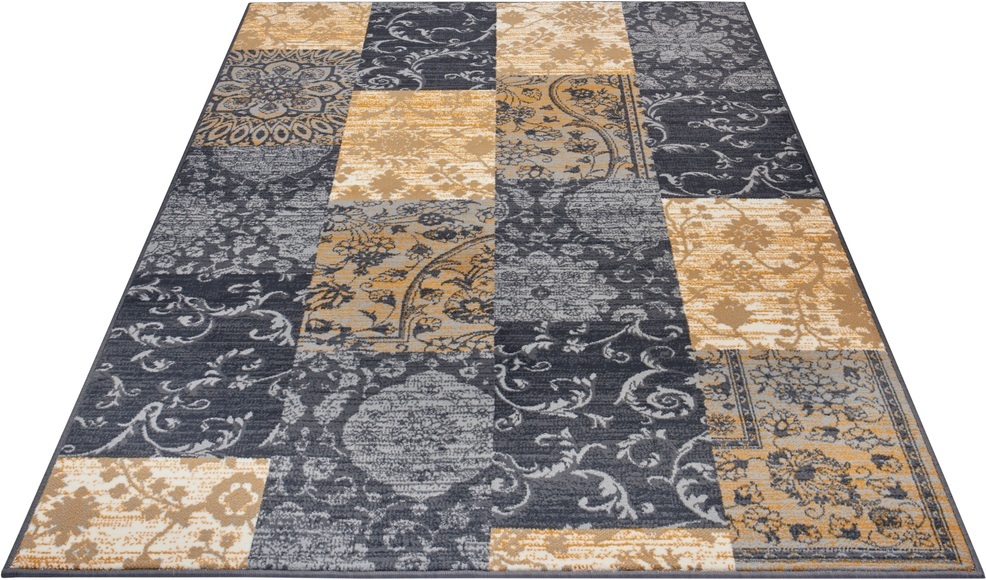 HANSE Home Teppich »Bloques«, rechteckig, 9 mm Höhe, Weicher Flor, Patchwork Design, ringsum gekettelt, strapazierfähig, pflegeleicht, Wohnzimmer, Schlafzimmer, Büro, aus der EU