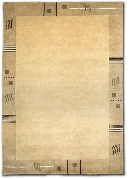morgenland Wollteppich »Nepal Teppich handgeknüpft beige«, rechteckig, 8 mm Höhe, handgeknüpft